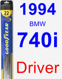 Driver Wiper Blade for 1994 BMW 740i - Hybrid