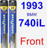 Front Wiper Blade Pack for 1993 BMW 740iL - Hybrid