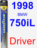 Driver Wiper Blade for 1998 BMW 750iL - Hybrid