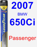 Passenger Wiper Blade for 2007 BMW 650Ci - Hybrid