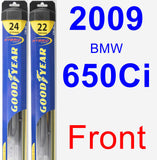 Front Wiper Blade Pack for 2009 BMW 650Ci - Hybrid