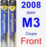 Front Wiper Blade Pack for 2008 BMW M3 - Hybrid