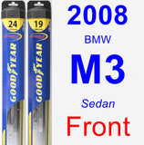 Front Wiper Blade Pack for 2008 BMW M3 - Hybrid