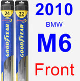 Front Wiper Blade Pack for 2010 BMW M6 - Hybrid