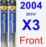 Front Wiper Blade Pack for 2004 BMW X3 - Hybrid