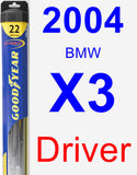 Driver Wiper Blade for 2004 BMW X3 - Hybrid