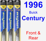Front & Rear Wiper Blade Pack for 1996 Buick Century - Hybrid