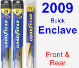 Front & Rear Wiper Blade Pack for 2009 Buick Enclave - Hybrid