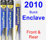 Front & Rear Wiper Blade Pack for 2010 Buick Enclave - Hybrid