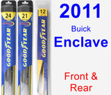 Front & Rear Wiper Blade Pack for 2011 Buick Enclave - Hybrid