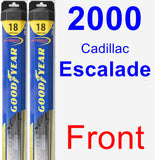 Front Wiper Blade Pack for 2000 Cadillac Escalade - Hybrid