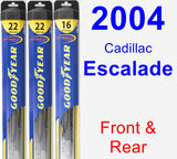 Front & Rear Wiper Blade Pack for 2004 Cadillac Escalade - Hybrid