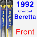 Front Wiper Blade Pack for 1992 Chevrolet Beretta - Hybrid