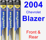 Front & Rear Wiper Blade Pack for 2004 Chevrolet Blazer - Hybrid