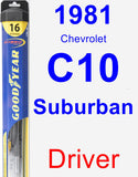 Driver Wiper Blade for 1981 Chevrolet C10 Suburban - Hybrid