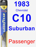 Passenger Wiper Blade for 1983 Chevrolet C10 Suburban - Hybrid