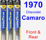 Front & Rear Wiper Blade Pack for 1970 Chevrolet Camaro - Hybrid
