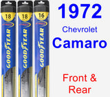 Front & Rear Wiper Blade Pack for 1972 Chevrolet Camaro - Hybrid