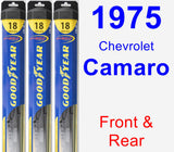 Front & Rear Wiper Blade Pack for 1975 Chevrolet Camaro - Hybrid