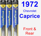 Front & Rear Wiper Blade Pack for 1972 Chevrolet Caprice - Hybrid