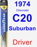 Driver Wiper Blade for 1974 Chevrolet C20 Suburban - Hybrid