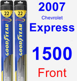 Front Wiper Blade Pack for 2007 Chevrolet Express 1500 - Hybrid