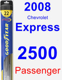 Passenger Wiper Blade for 2008 Chevrolet Express 2500 - Hybrid