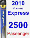 Passenger Wiper Blade for 2010 Chevrolet Express 2500 - Hybrid