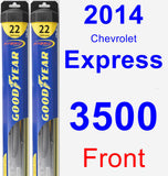 Front Wiper Blade Pack for 2014 Chevrolet Express 3500 - Hybrid