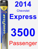 Passenger Wiper Blade for 2014 Chevrolet Express 3500 - Hybrid