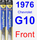 Front Wiper Blade Pack for 1976 Chevrolet G10 - Hybrid