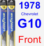 Front Wiper Blade Pack for 1978 Chevrolet G10 - Hybrid