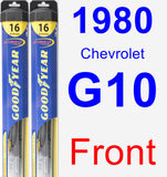 Front Wiper Blade Pack for 1980 Chevrolet G10 - Hybrid