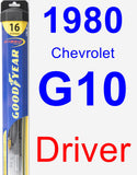 Driver Wiper Blade for 1980 Chevrolet G10 - Hybrid