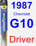 Driver Wiper Blade for 1987 Chevrolet G10 - Hybrid