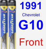 Front Wiper Blade Pack for 1991 Chevrolet G10 - Hybrid