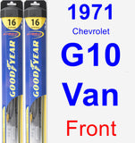 Front Wiper Blade Pack for 1971 Chevrolet G10 Van - Hybrid