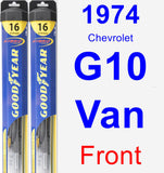 Front Wiper Blade Pack for 1974 Chevrolet G10 Van - Hybrid