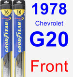 Front Wiper Blade Pack for 1978 Chevrolet G20 - Hybrid