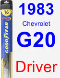 Driver Wiper Blade for 1983 Chevrolet G20 - Hybrid