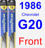 Front Wiper Blade Pack for 1986 Chevrolet G20 - Hybrid