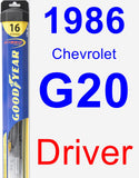 Driver Wiper Blade for 1986 Chevrolet G20 - Hybrid