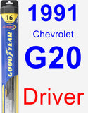 Driver Wiper Blade for 1991 Chevrolet G20 - Hybrid