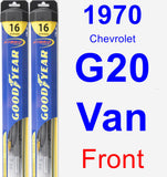 Front Wiper Blade Pack for 1970 Chevrolet G20 Van - Hybrid