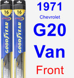 Front Wiper Blade Pack for 1971 Chevrolet G20 Van - Hybrid