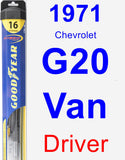 Driver Wiper Blade for 1971 Chevrolet G20 Van - Hybrid
