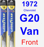 Front Wiper Blade Pack for 1972 Chevrolet G20 Van - Hybrid