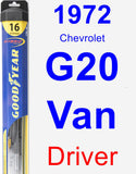 Driver Wiper Blade for 1972 Chevrolet G20 Van - Hybrid