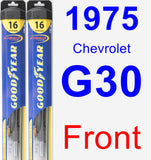 Front Wiper Blade Pack for 1975 Chevrolet G30 - Hybrid