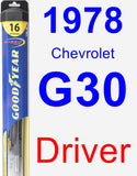 Driver Wiper Blade for 1978 Chevrolet G30 - Hybrid